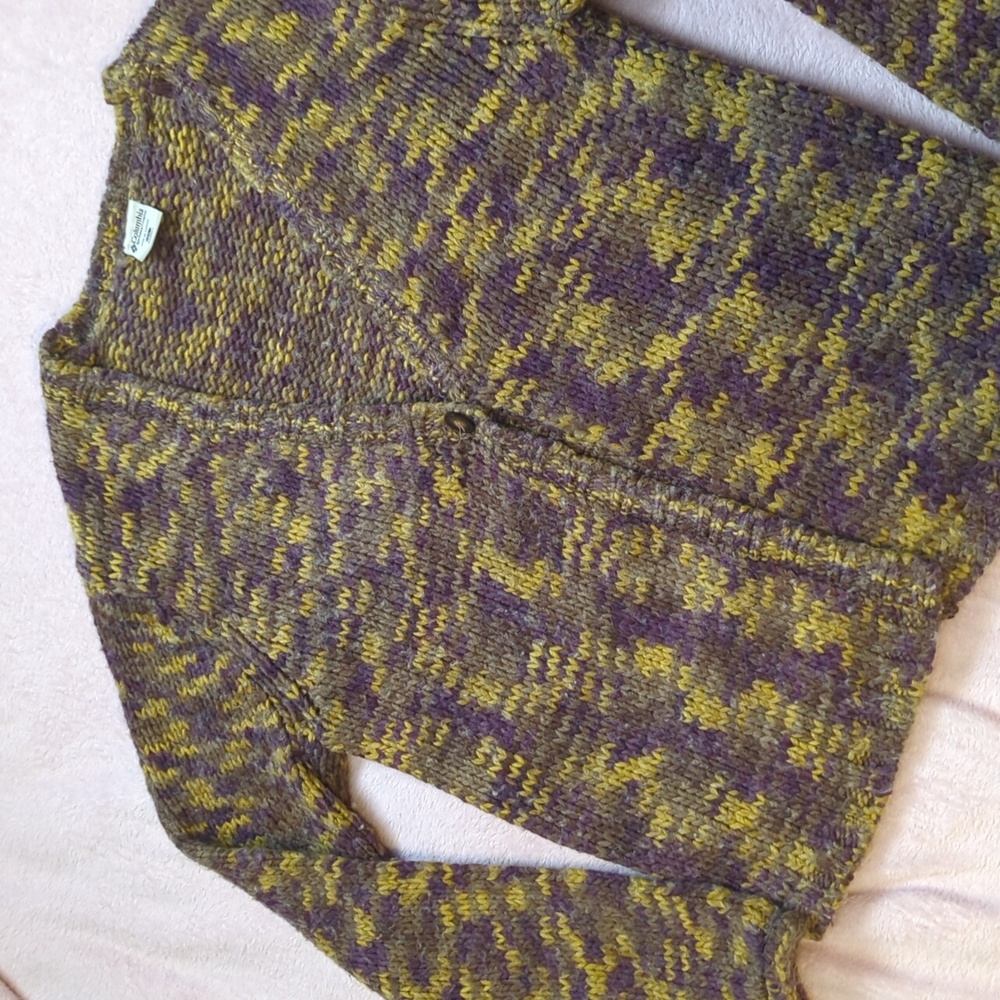 Grunge green and purple goblincore cottage core Columbia sweater xl